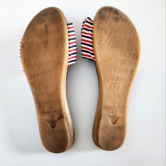 Blue and red stripes sandals flats Size 8 - Picture 2 of 3